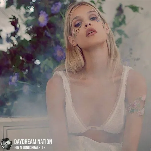 DAYDREAM NATION CHEESECAKE GIN N TONIC SHEER LACE BRALETTE BABY’S BREATH WHITE